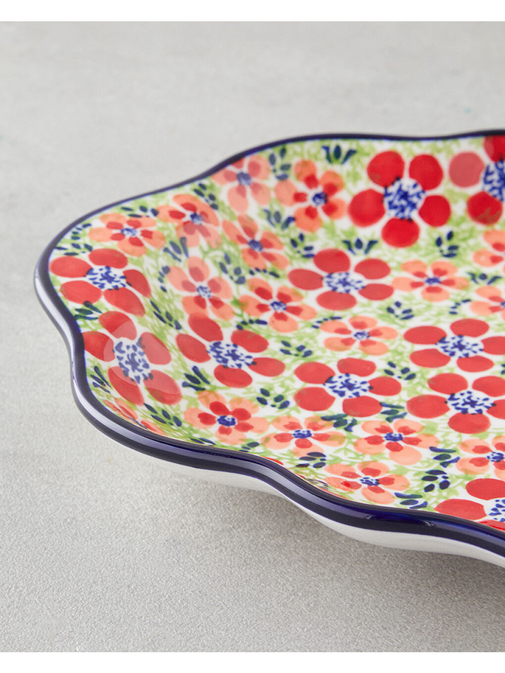 Beyaz Botanic Stoneware Kayık Tabak 35 cm Renkli-2