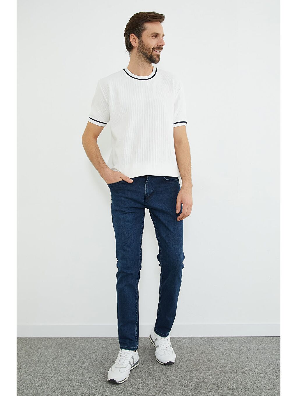 İndigo Regular Fit Normal Bel Jean-3