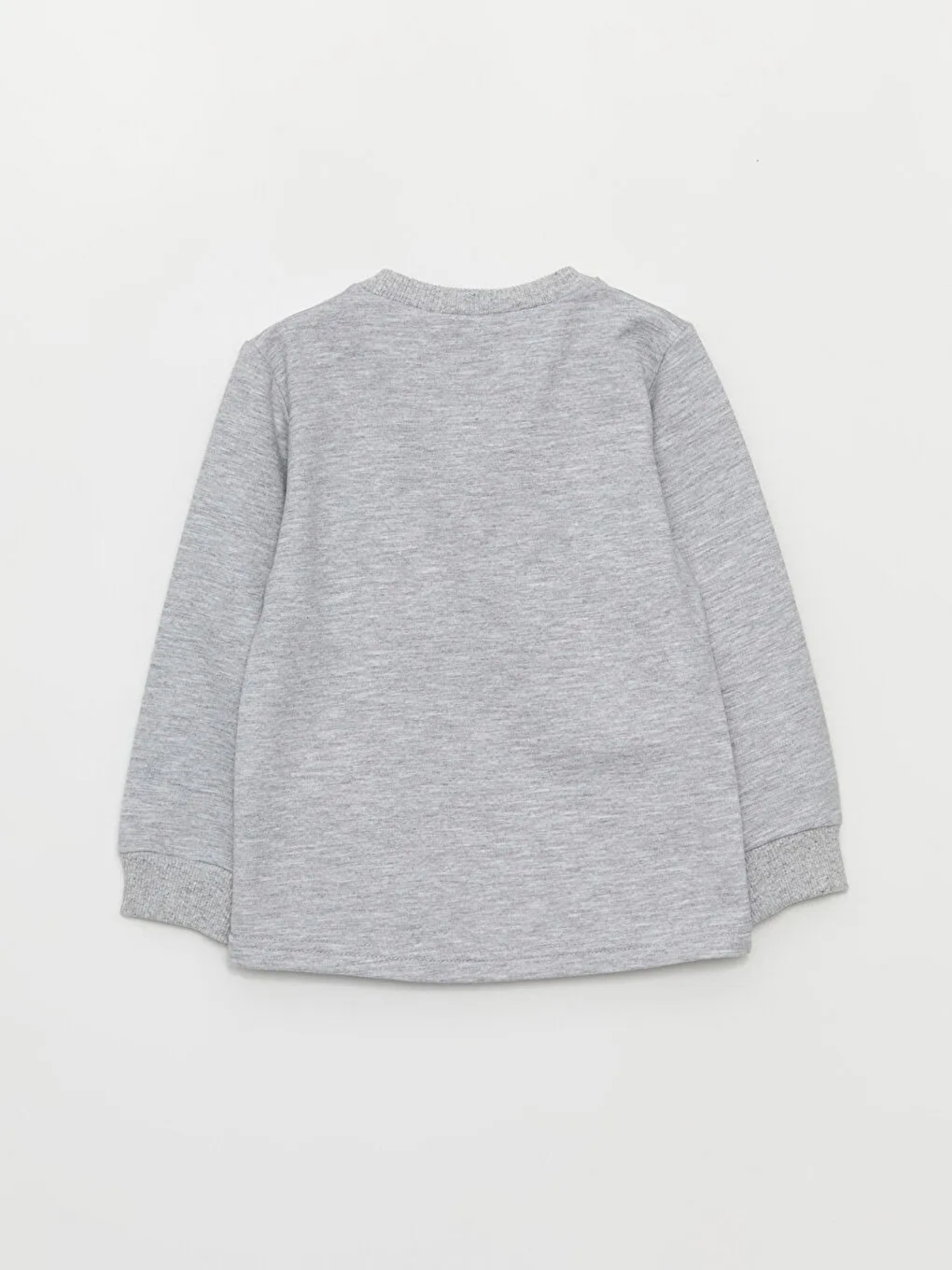 Gri Bisiklet Yaka Erkek Bebek Sweatshirt ve Eşofman Alt 2'li Takım-2