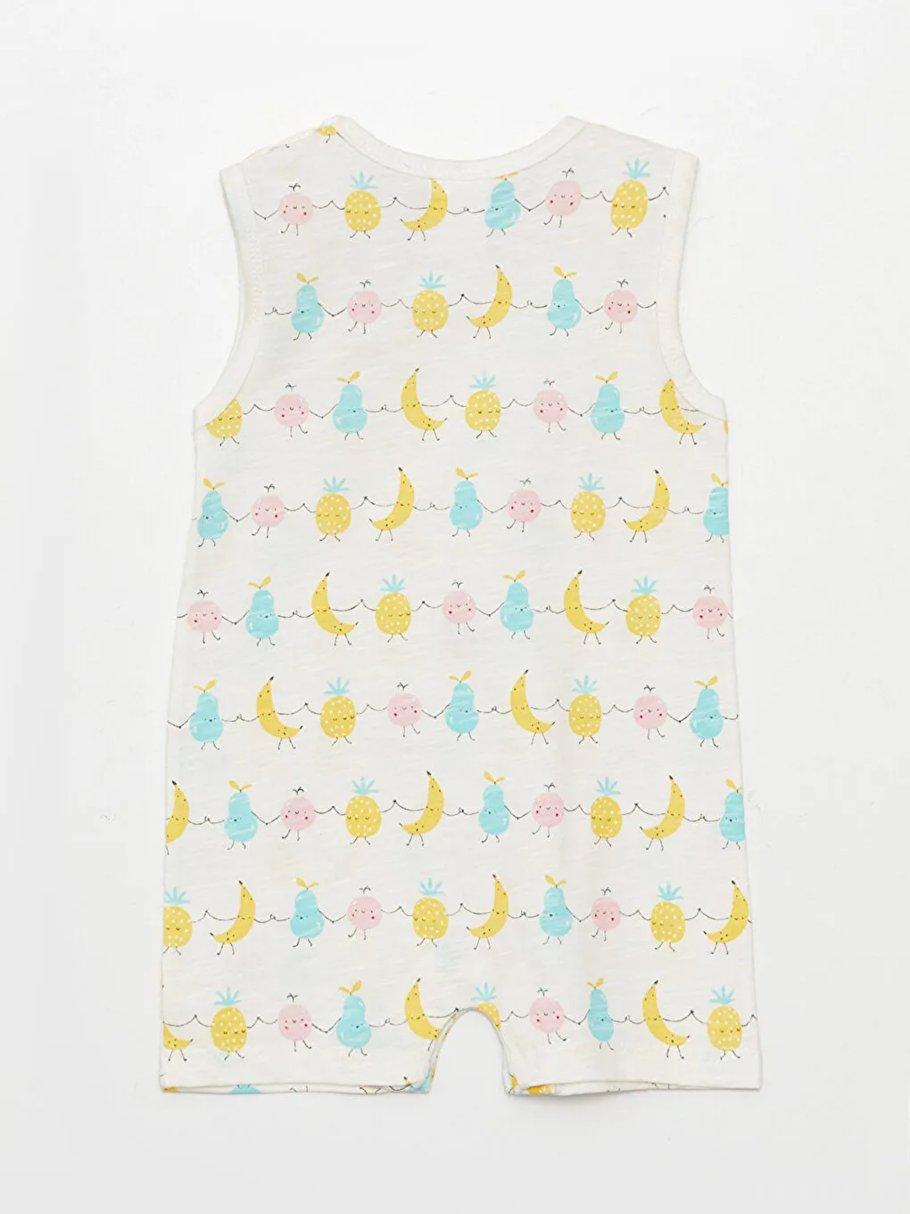 Ekru Bisiklet Yaka Baskılı Kız Bebek Tulum-1