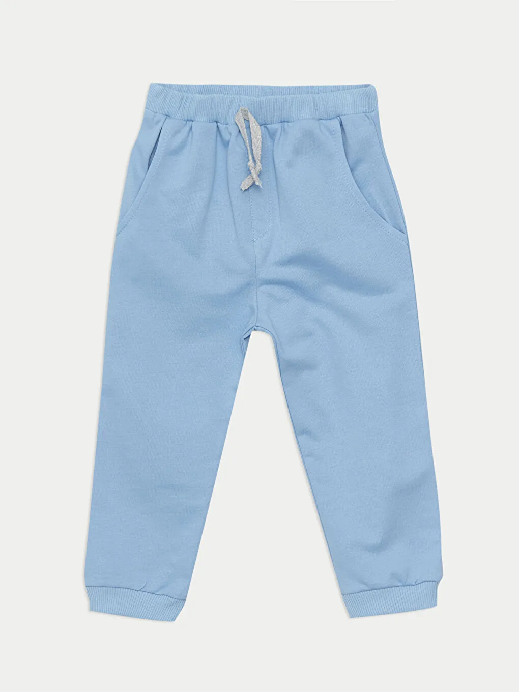 Gri Bisiklet Yaka Erkek Bebek Sweatshirt ve Eşofman Alt 2'li Takım-3