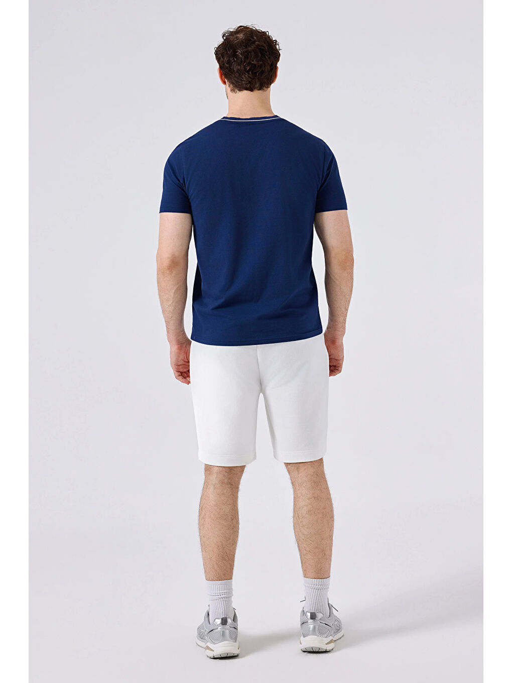 Lacivert Pamuklu Regular Fit Bisiklet Yaka T Shirt 6SM5058-NV-3