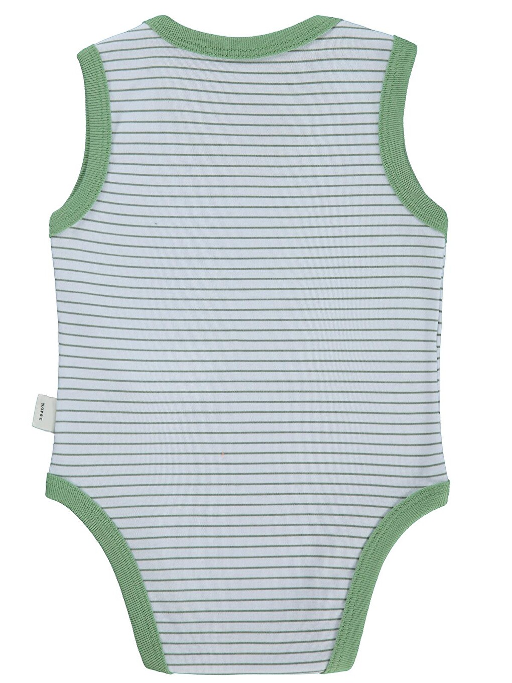 Baby Çizgili 3-36 Ay Çıtçıtlı Badi - Haki-2