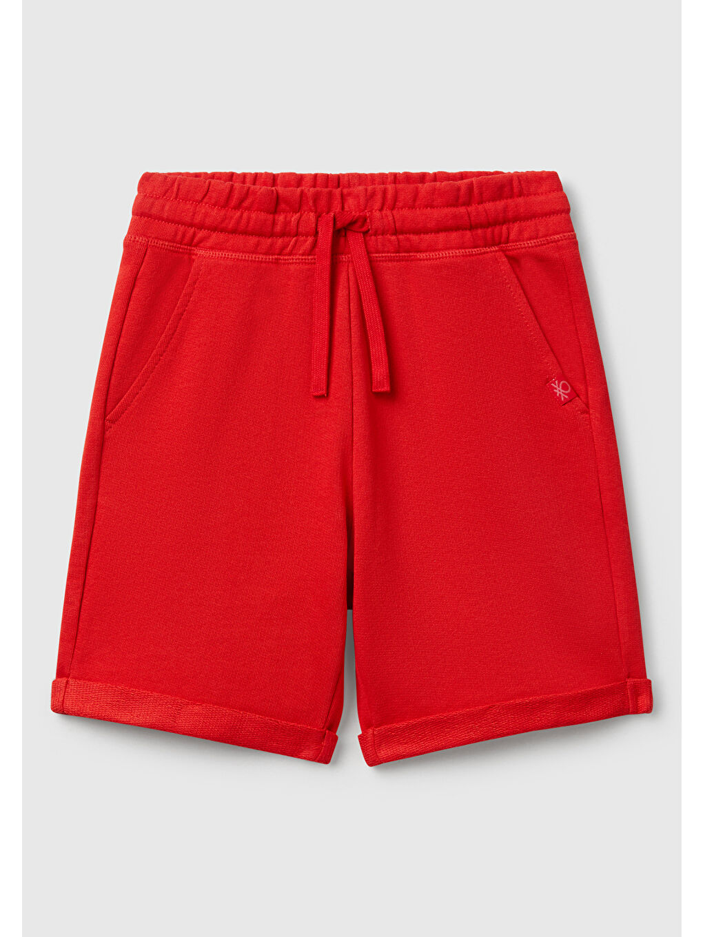 Erkek Çocuk Kırmızı Logolu Sweat Şort