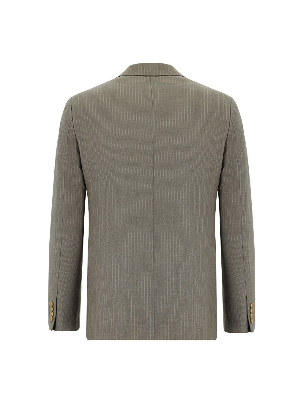 Kahverengi Super Slim Fit Ekstra Dar Kesim Çizgili Kruvaze Takım Elbise-2