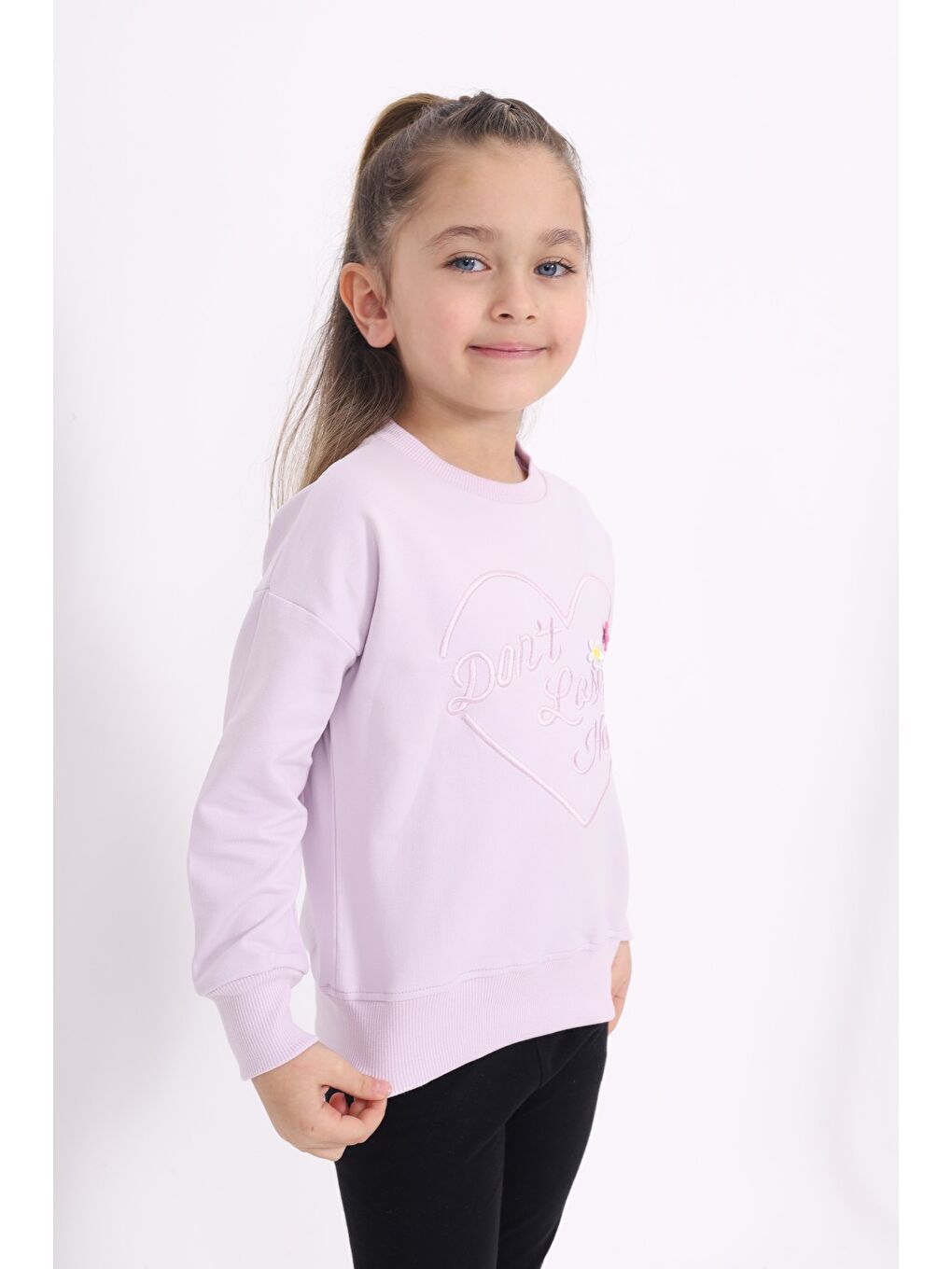 Toontoykids Lila Kız Çocuk Nakışlı Sweatshirt