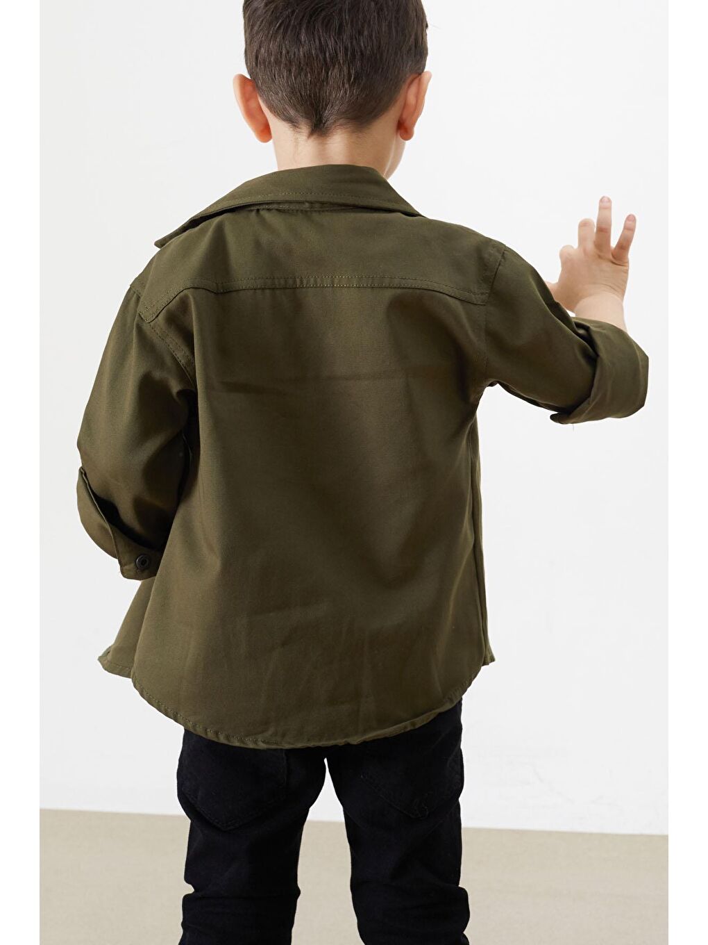 Siyah Haki Nakışlı Jean Gömlekli Tişörtlü Erkek Çocuk 2'li Takım 18235-3