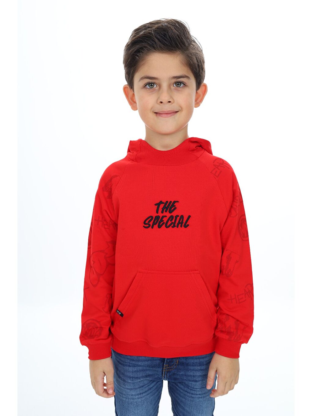 Toontoykids Kırmızı Erkek Çocuk Nakışlı Sweatshirt