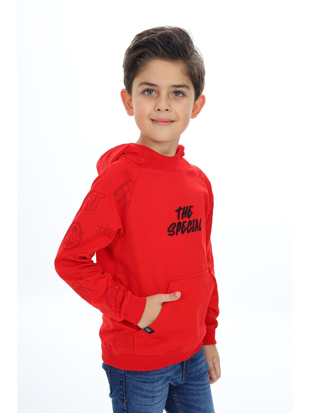 Toontoykids Kırmızı Erkek Çocuk Nakışlı Sweatshirt - 1