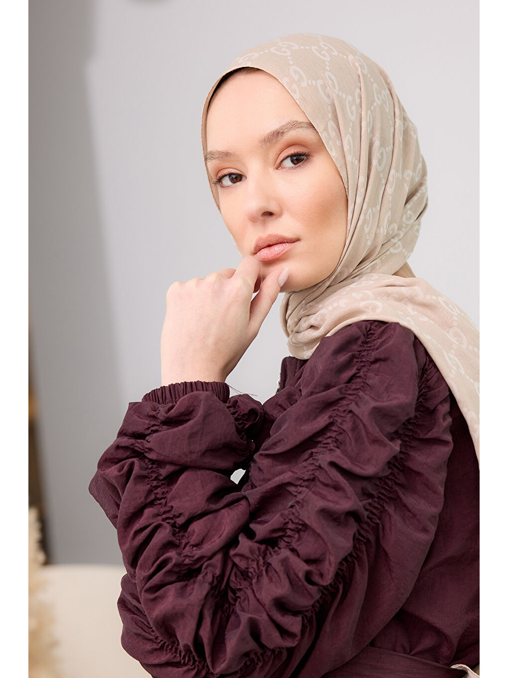 Kadın Büzgü Detaylı Fermuarlı Ceket  Bordo-4