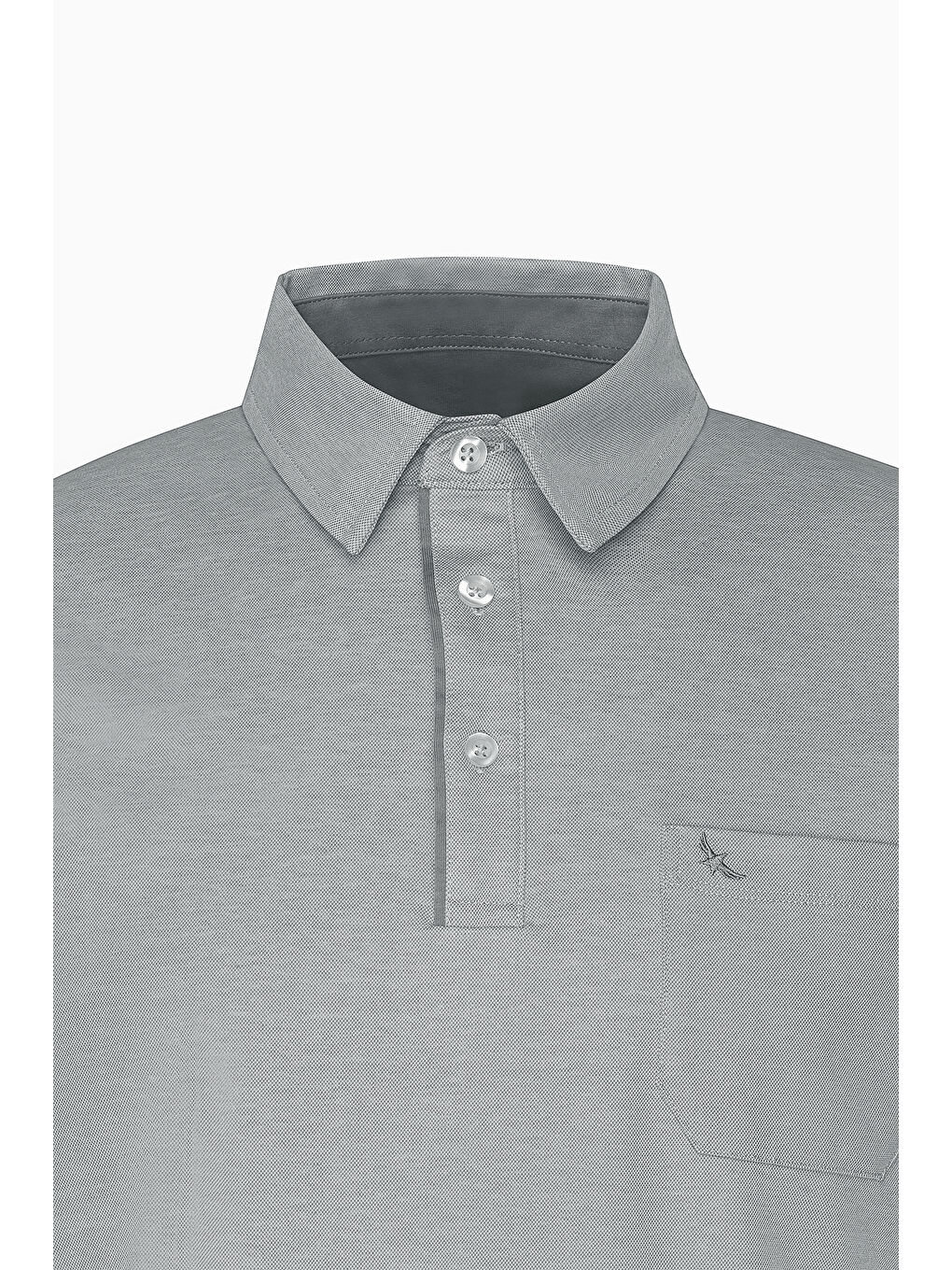 Erkek Gri Comfort Fit Rahat Kesim Polo Yaka Pamuklu Kısa Kollu Tişört-6