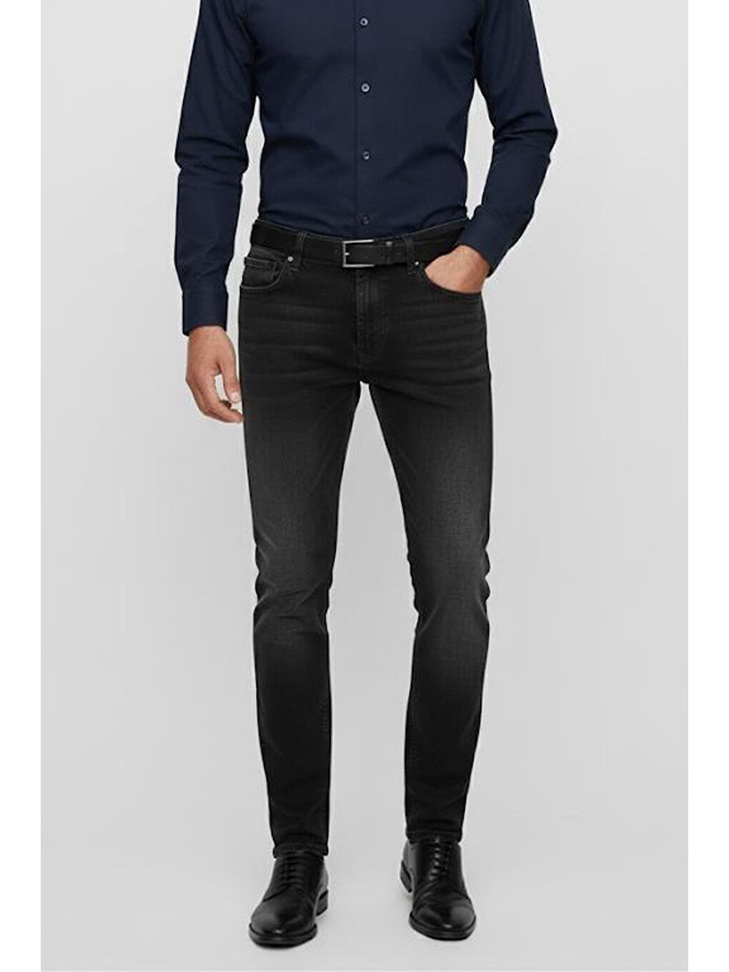 Erkek Siyah Dokuma Jean Pantolon