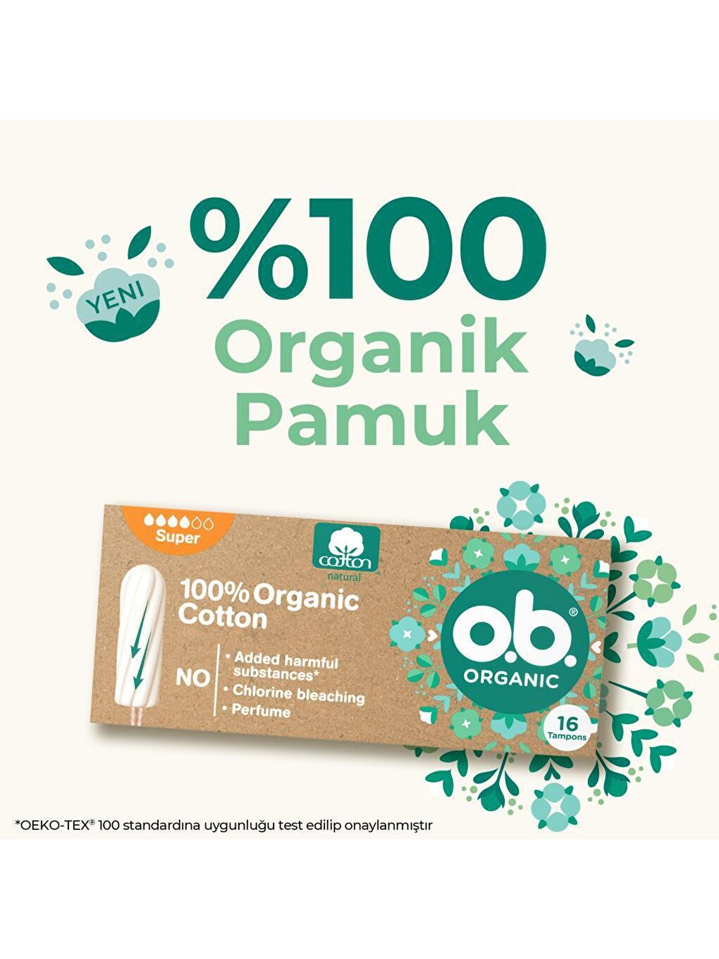 O.B Renksiz Organic Super Tampon 16'lı Paket - 3