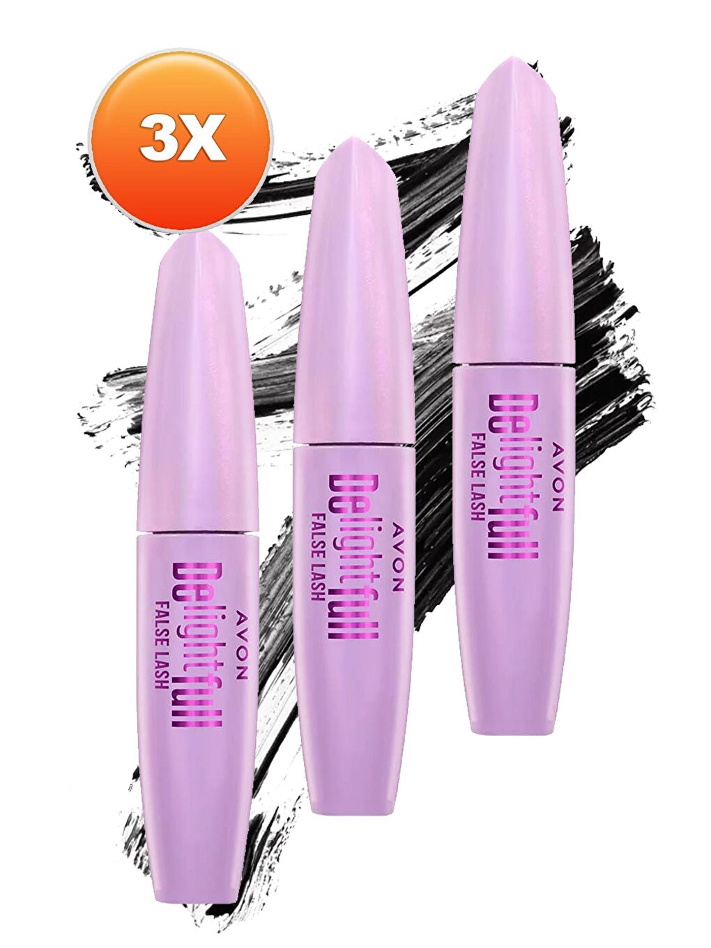 AVON Renksiz Delightfull False Lash Maskara 10 Ml. Blackest Black Üçlü Set - 1