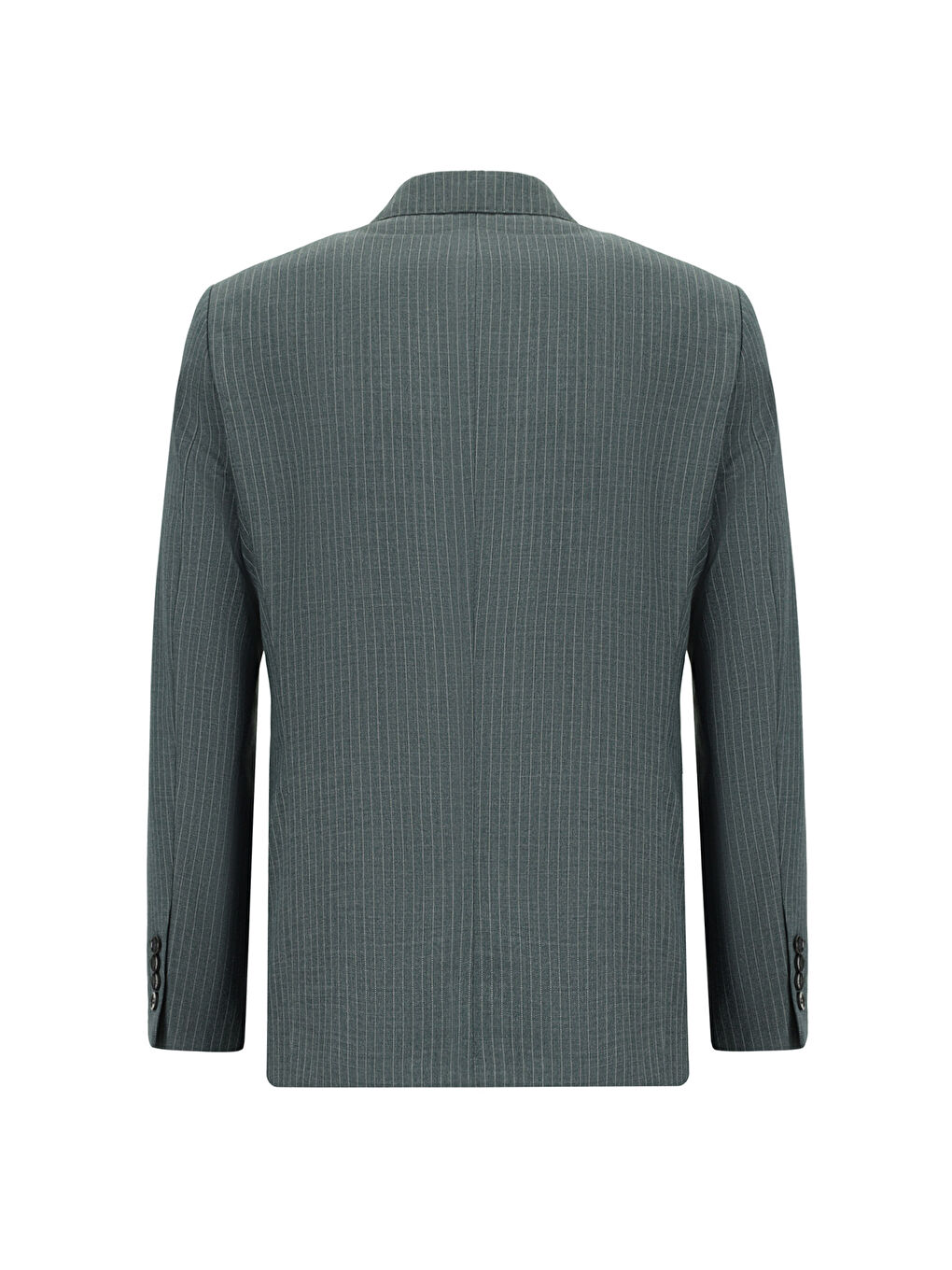 Petrol Super Slim Fit Ekstra Dar Kesim Çizgili Kruvaze Takım Elbise-2