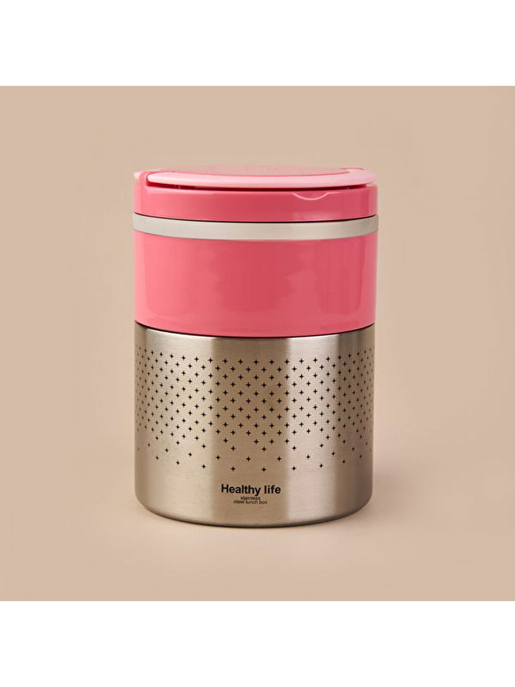 2 Katlı Çelik Yemek Termosu - Pembe - 1,5 lt