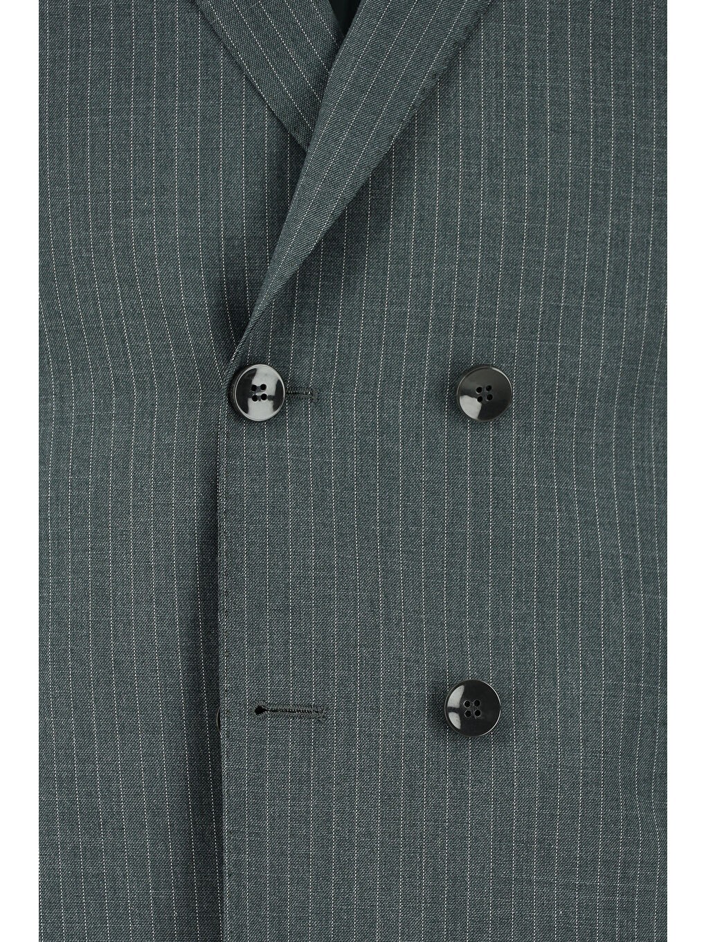 Petrol Super Slim Fit Ekstra Dar Kesim Çizgili Kruvaze Takım Elbise-3