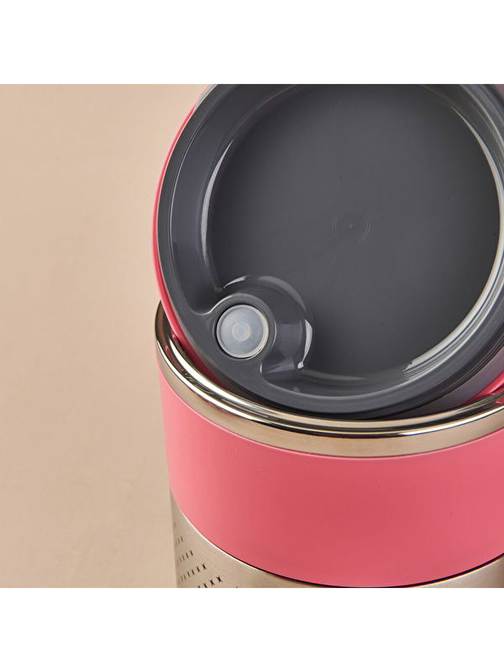 2 Katlı Çelik Yemek Termosu - Pembe - 1,5 lt-1
