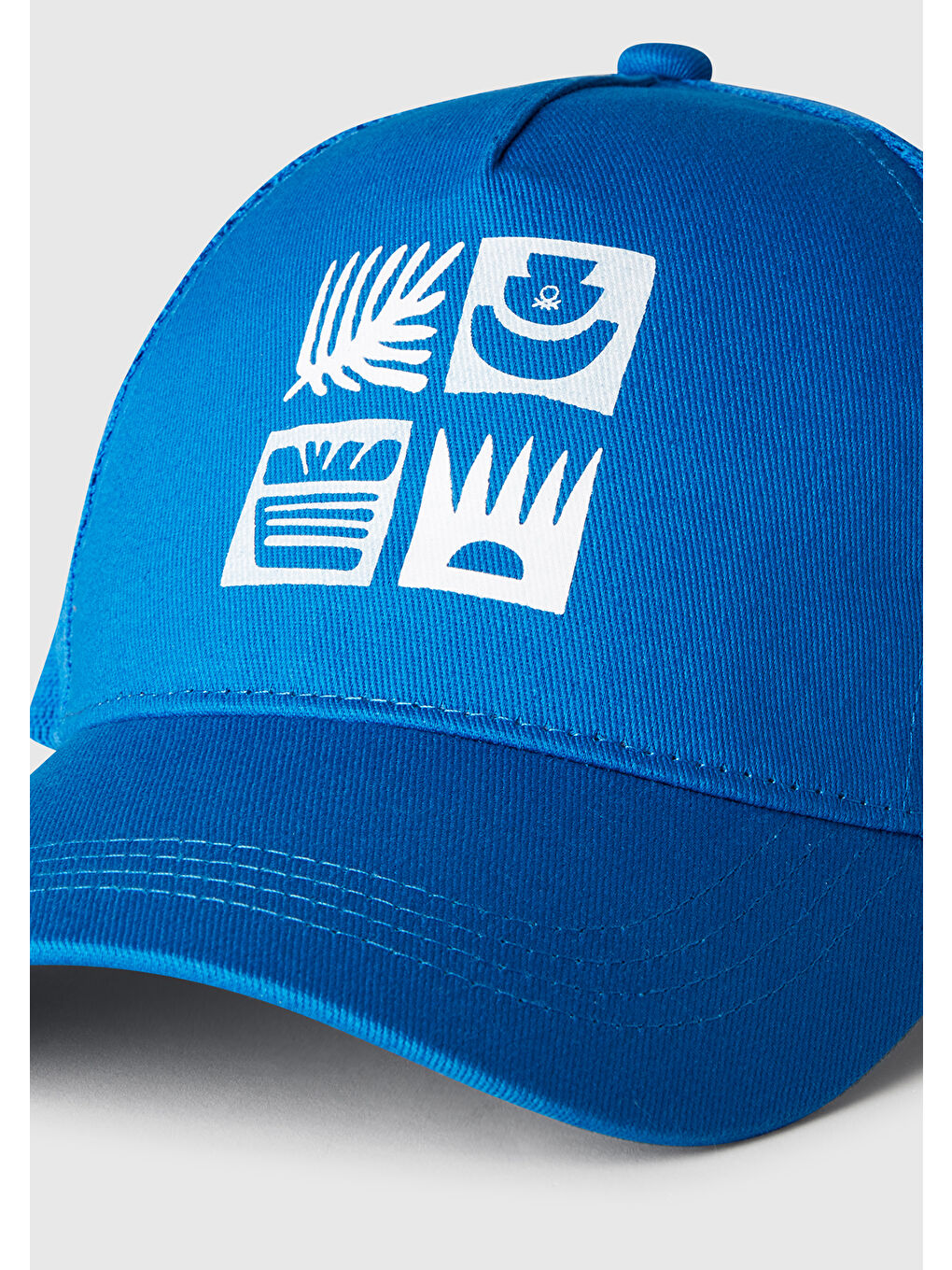 Erkek Çocuk Saks Mavi Önü Baskılı Arkası Fileli Ayarlanabilir Kep Şapka-2