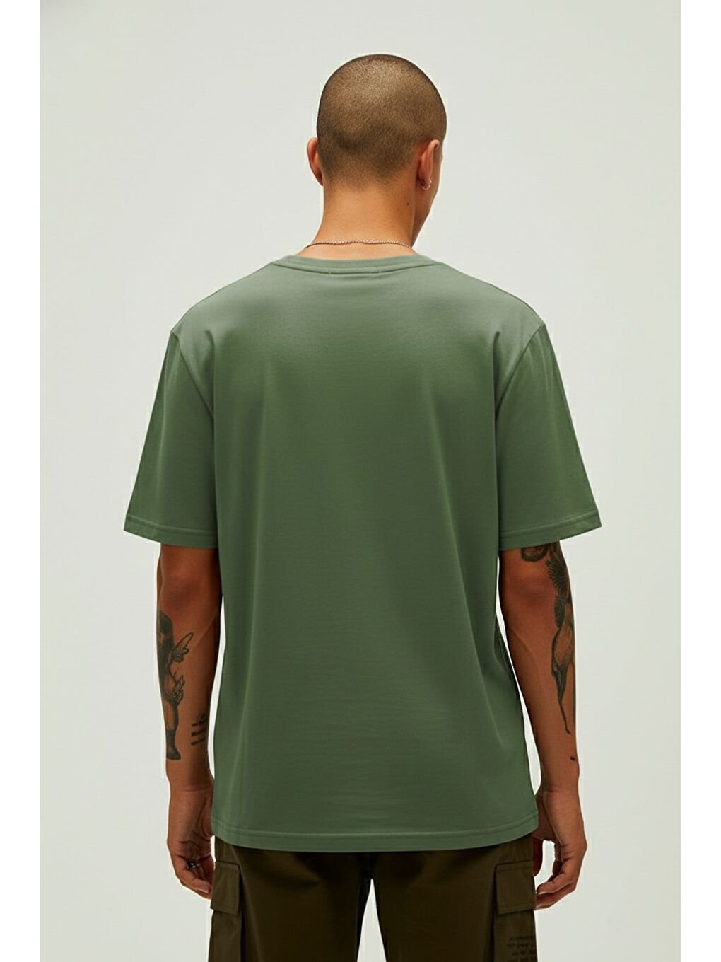 Routıne Haki Basic Erkek Tişört-2