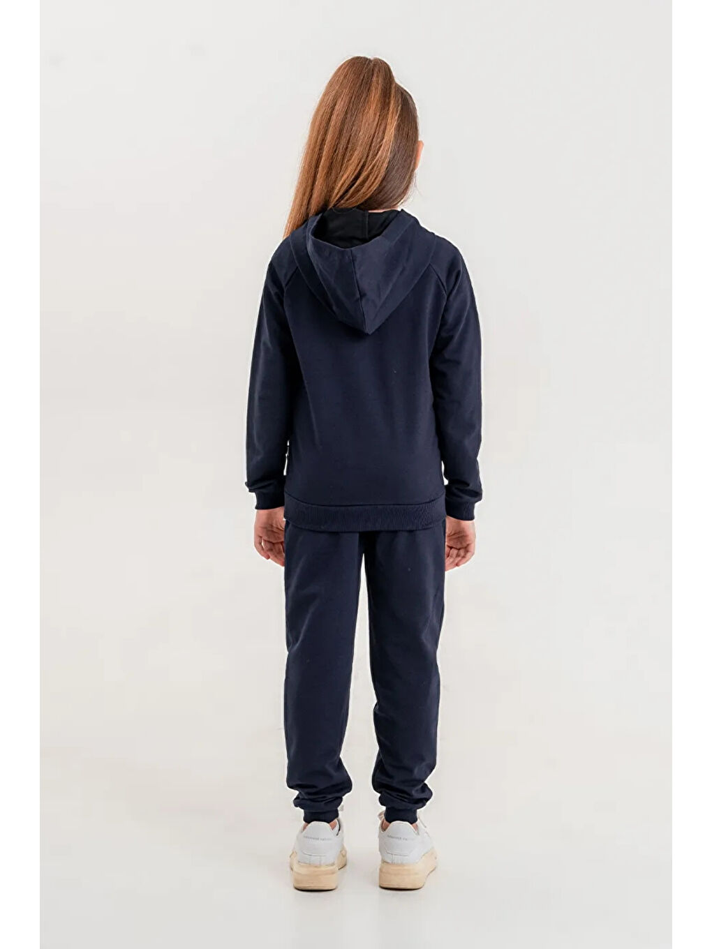 Lacivert Kız - Erkek Çocuk Basic Fermuarlı Okul Eşofman Takımı Ak0785-2