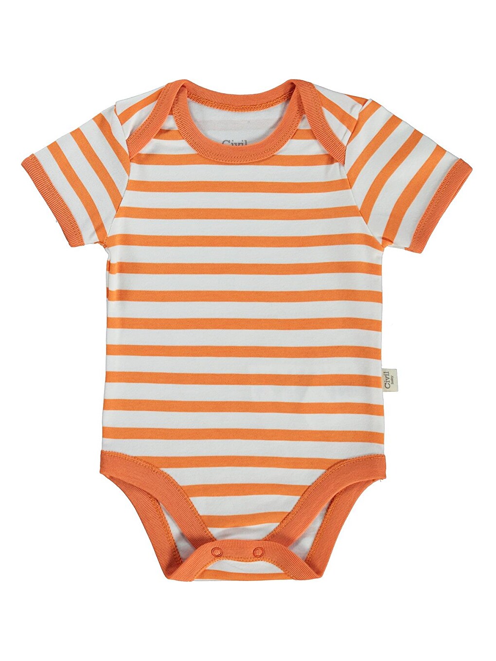 Sarı Baby Ördek Baskılı 2'li Set 3-18 Ay Çıtçıtlı Badi - Turuncu-1
