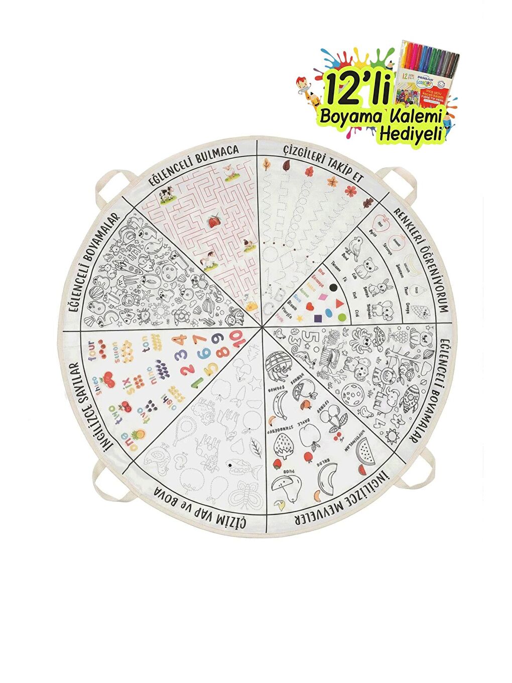 Eğitici Oyun Halısı Silinebilir Boyama Matı Doğum Günü Hediyesi Kreş Aktivite Zemin-5