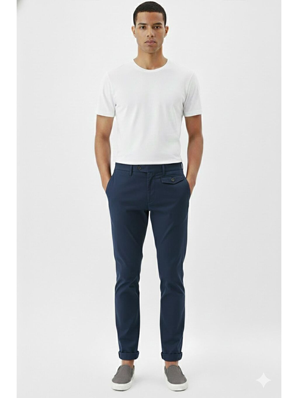 Giotelli Koyu Lacivert Regular Fit Dokuma Chino Erkek Pantolon-1