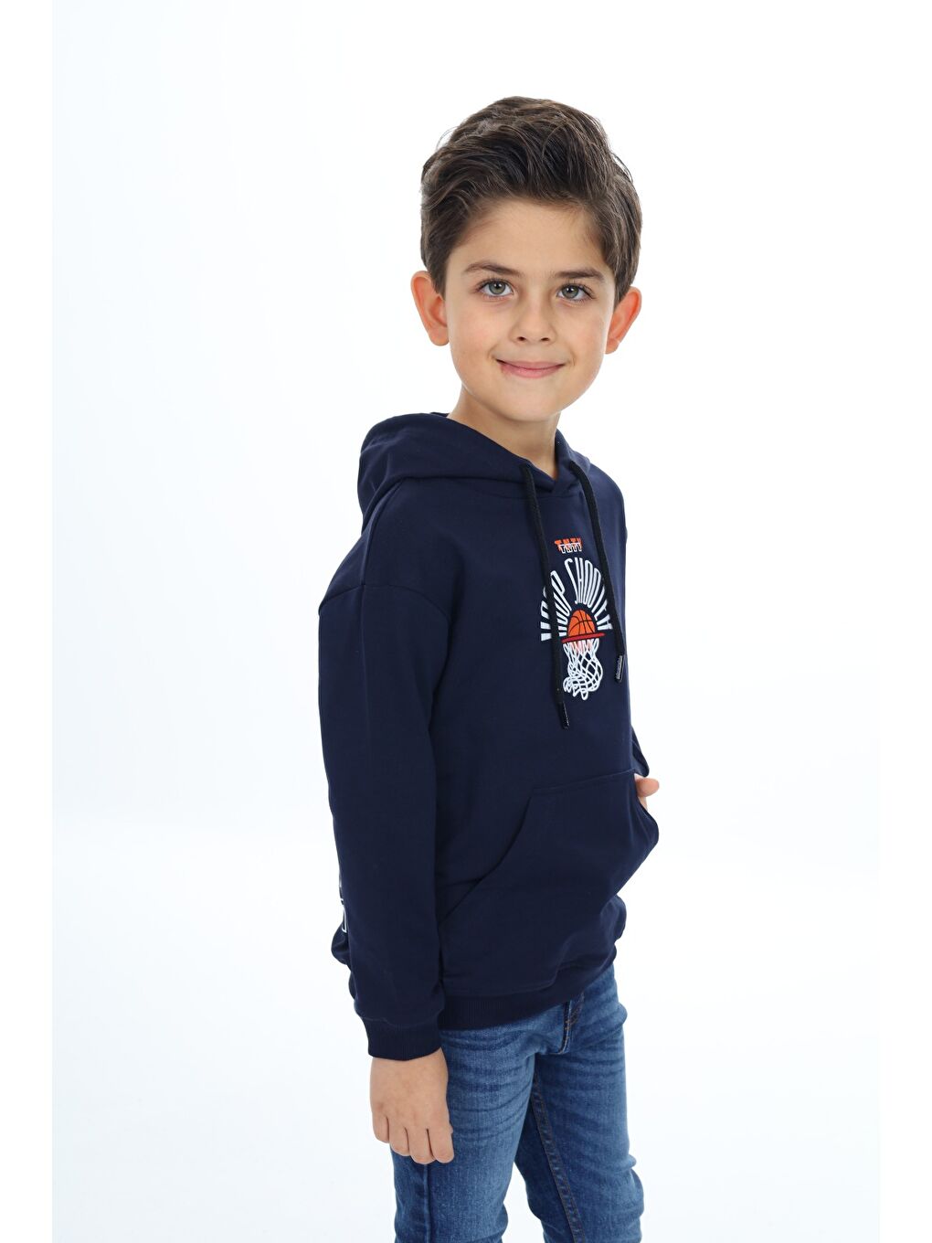 Lacivert Erkek Çocuk Baskılı Sweatshirt-2