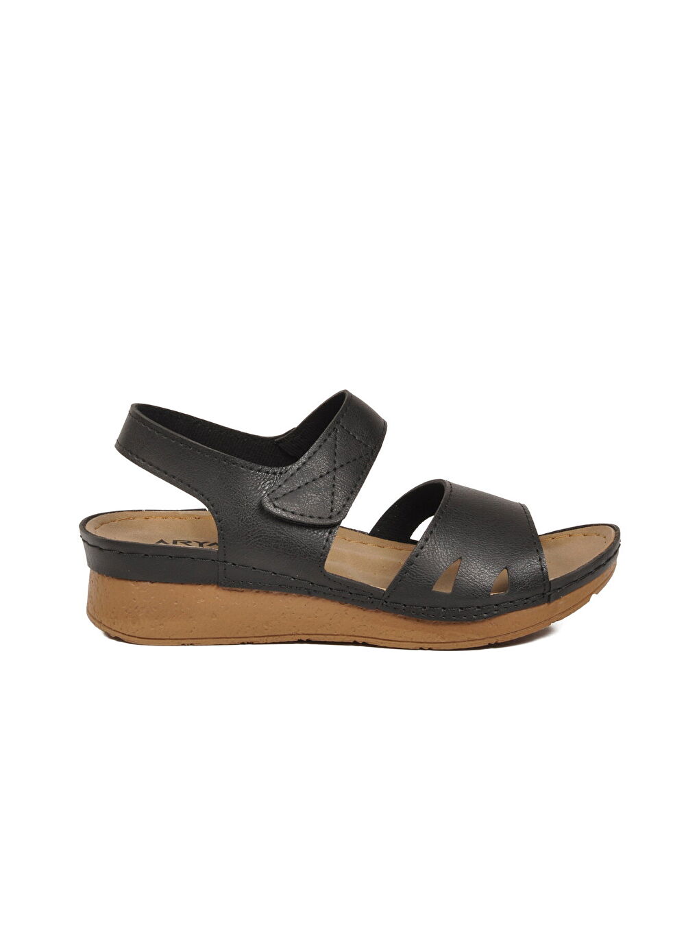 Siyah Hafif Cırtlı Anatomik Kadın Sandalet 101-990 Z