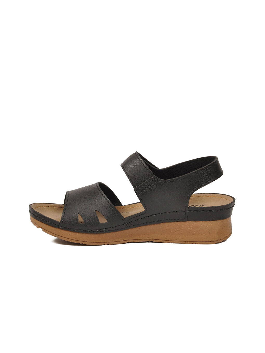 Siyah Hafif Cırtlı Anatomik Kadın Sandalet 101-990 Z-1