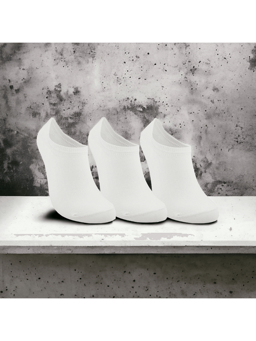 Sneaker 3 Pack Unisex Beyaz Çorap-3