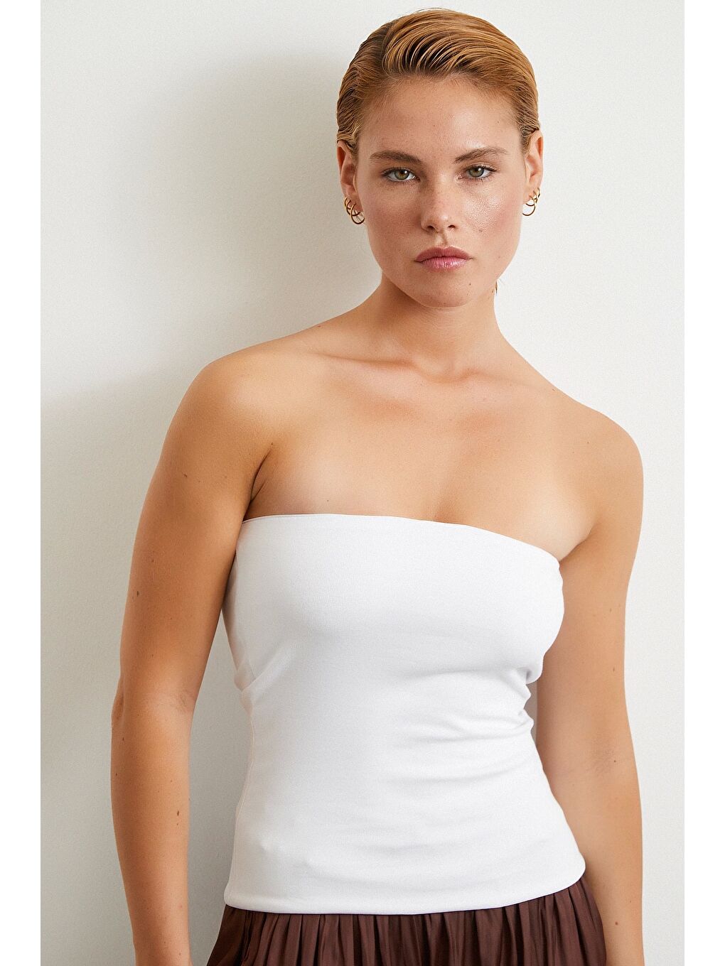 Straplez Top Beyaz-2