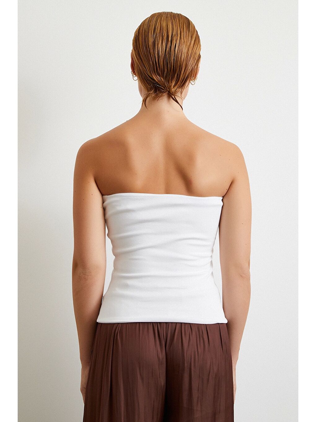 Straplez Top Beyaz-5
