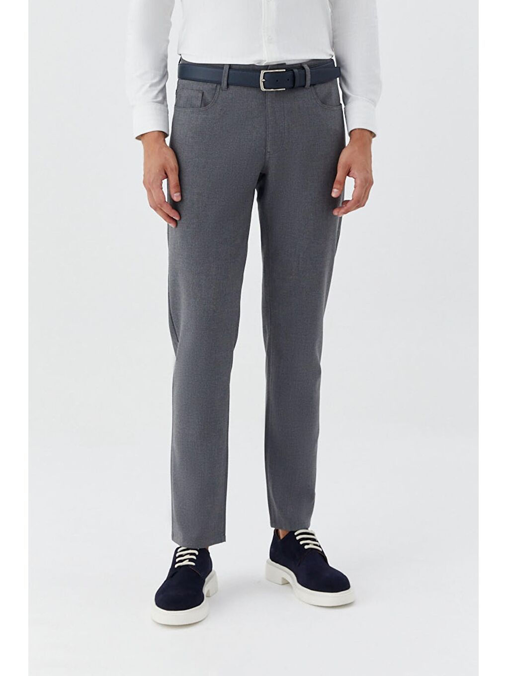 Gri Regular Fit Yan Cepli Jogger Erkek Pantolon