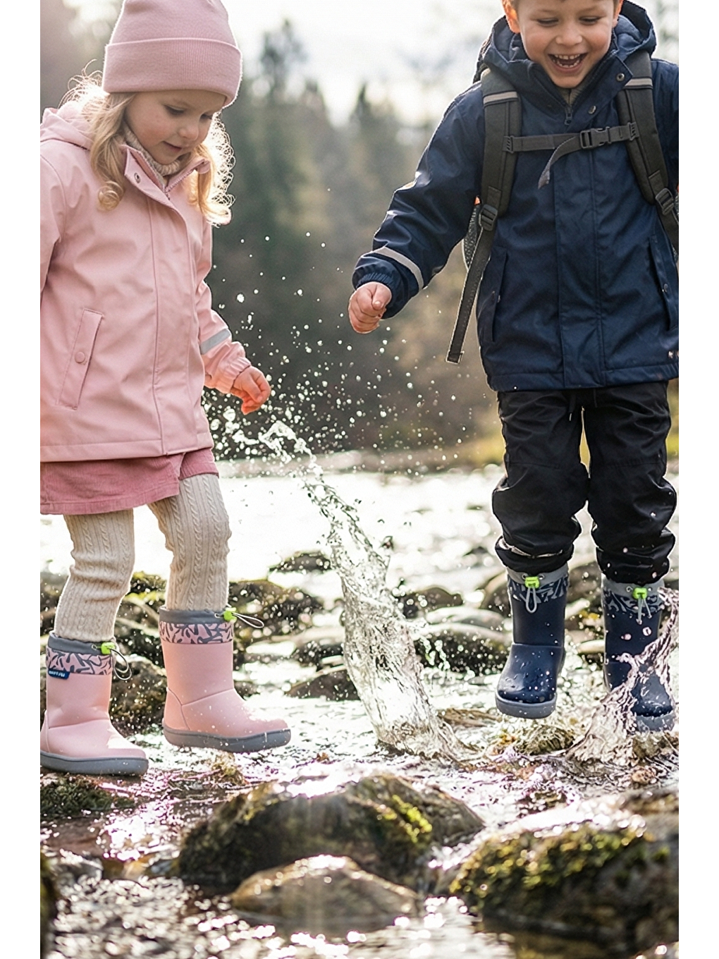 Rain Boots Süper Mat Havalı Gri Suya Ve Soğuğa Dayanıklı Barefoot Çocuk Botu-3