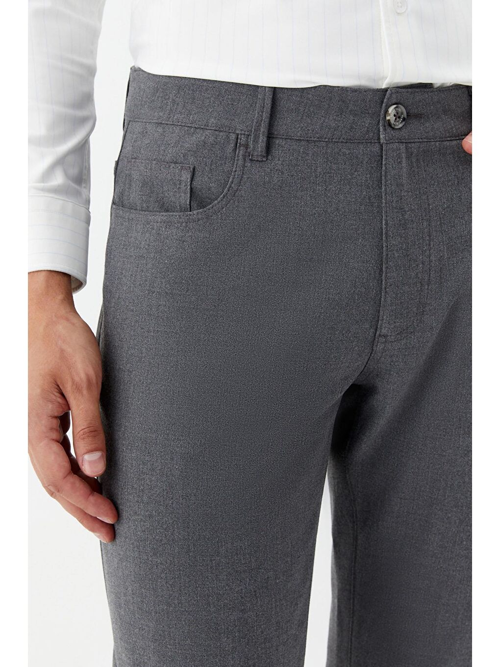 Gri Regular Fit Yan Cepli Jogger Erkek Pantolon-3