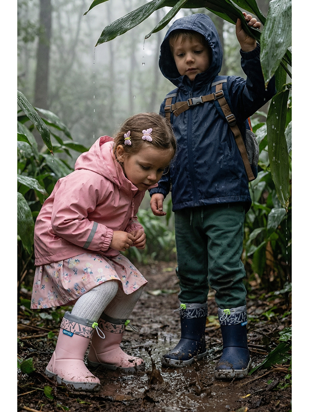 Rain Boots Süper Mat Havalı Gri Suya Ve Soğuğa Dayanıklı Barefoot Çocuk Botu-4