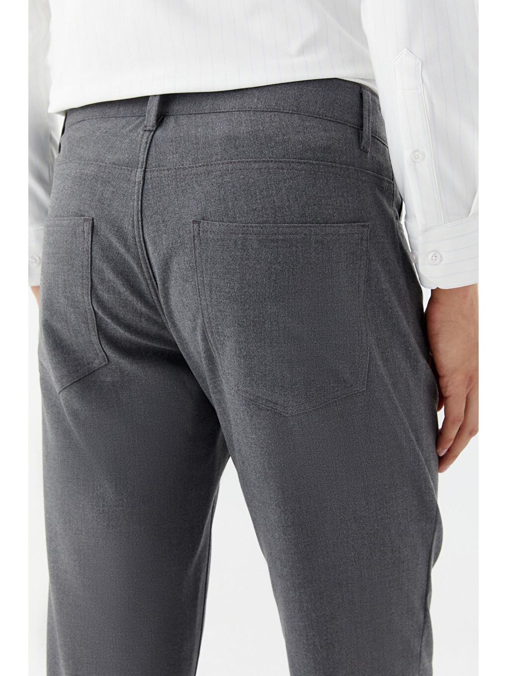 Gri Regular Fit Yan Cepli Jogger Erkek Pantolon-5