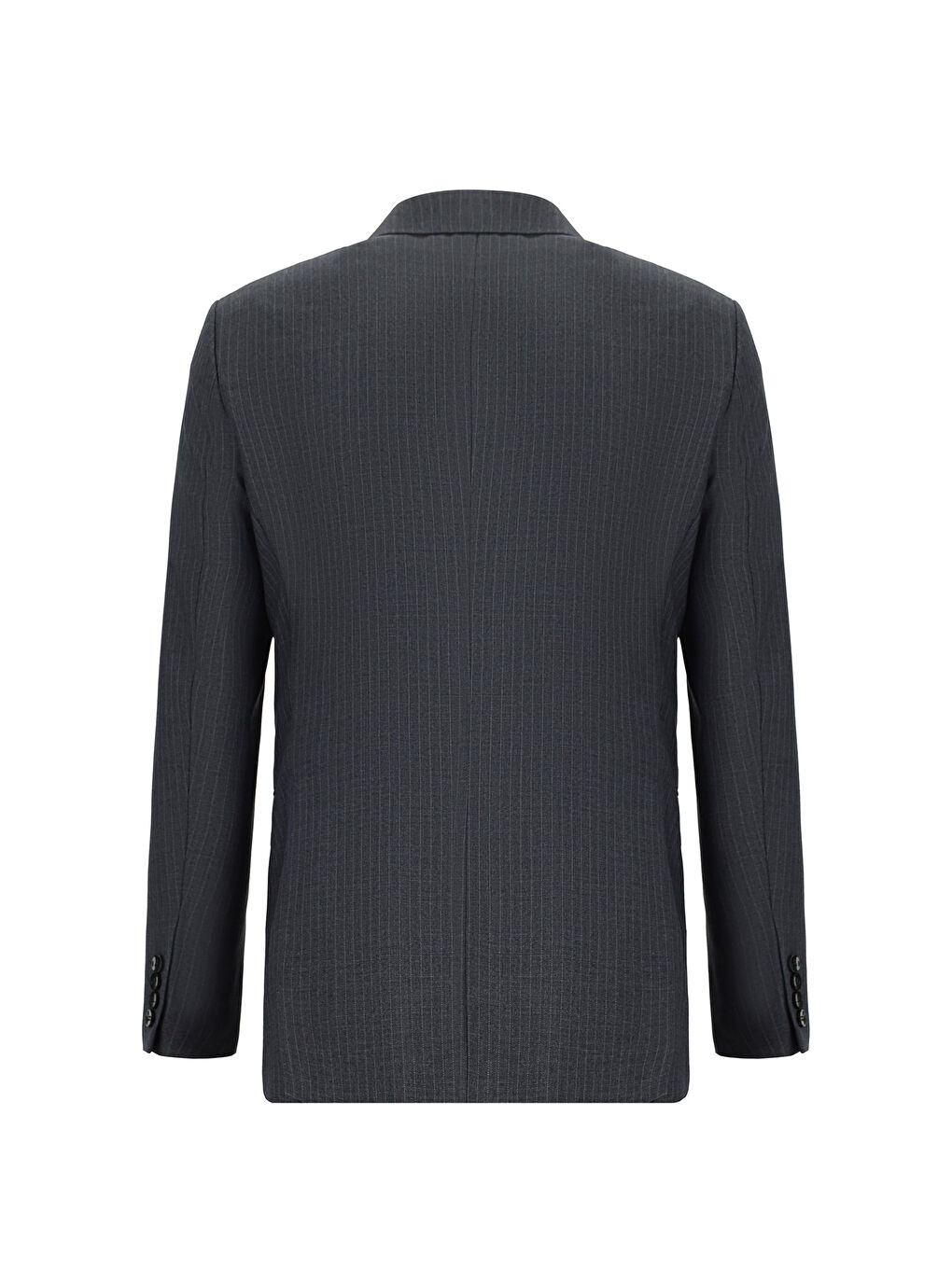 Antrasit Regular Fit Çizgili Kruvaze Takım Elbise-2