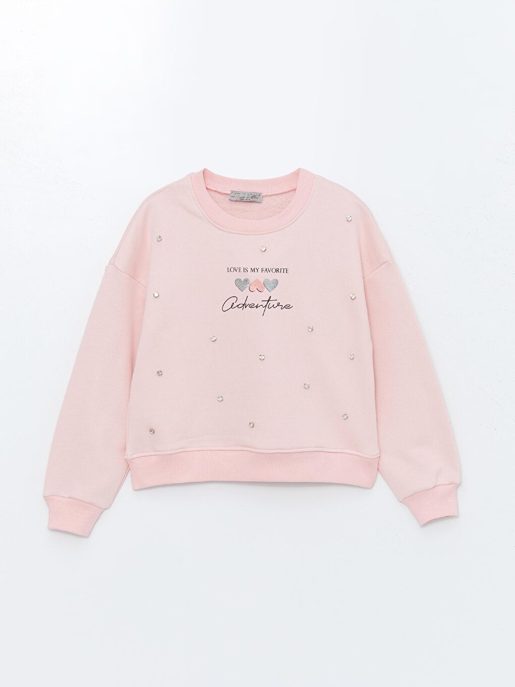 Little Star Pudra Pembe Kız Çocuk Taş Detaylı Sweatshirt