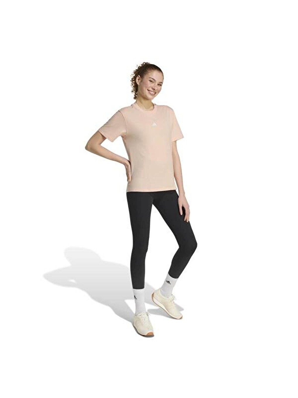 Essentials Small Logo Kadın Pembe Yuvarlak Yaka Tişört-2
