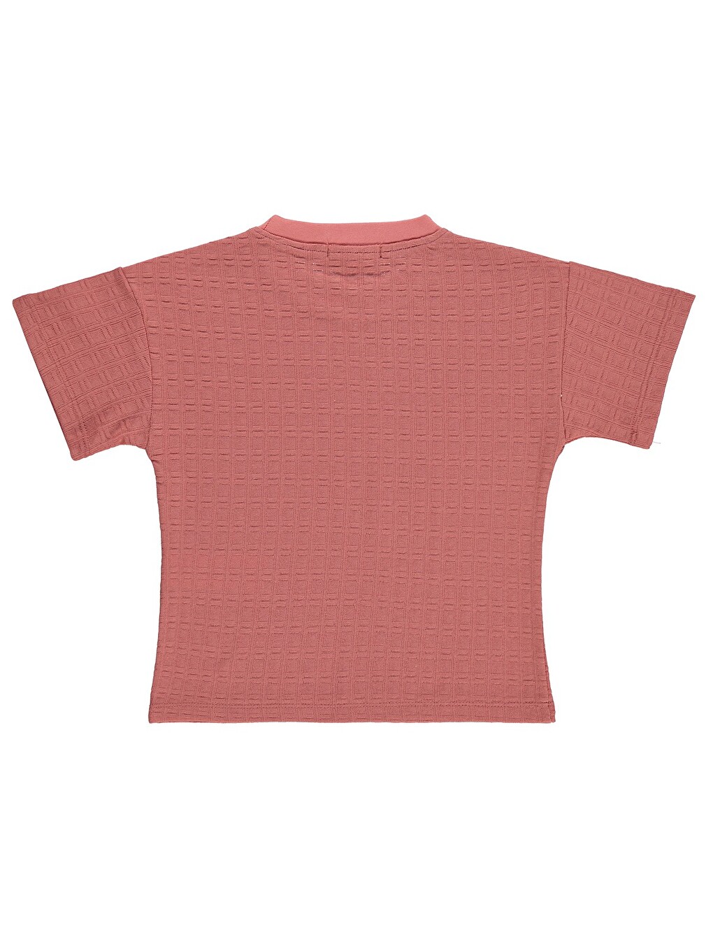 Boys Kare Dokulu 2-5 Yaş Tişört - Pembe-1