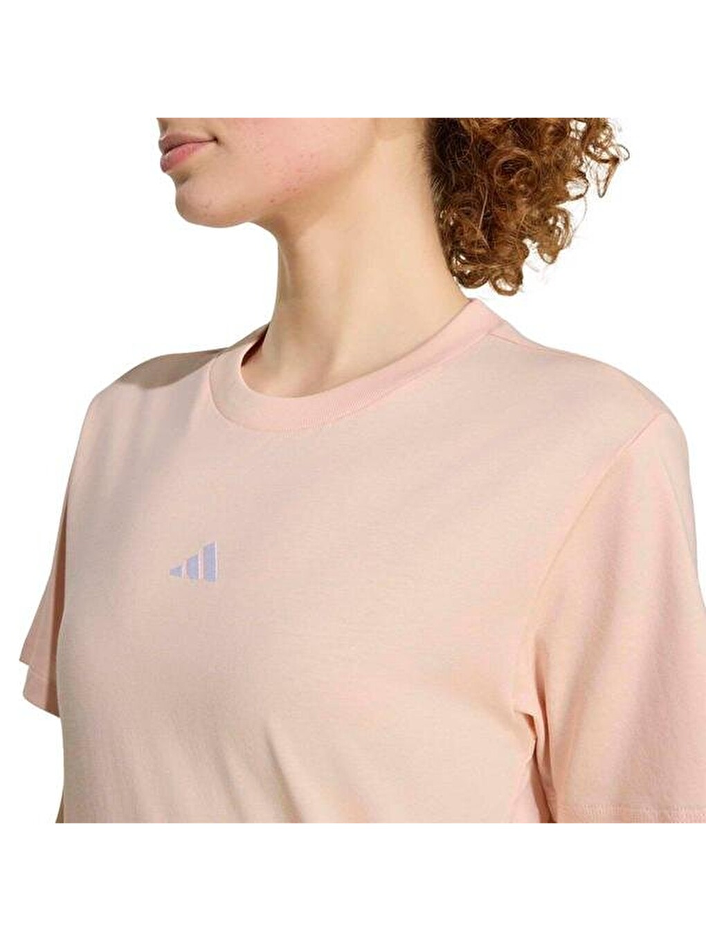 Essentials Small Logo Kadın Pembe Yuvarlak Yaka Tişört-3
