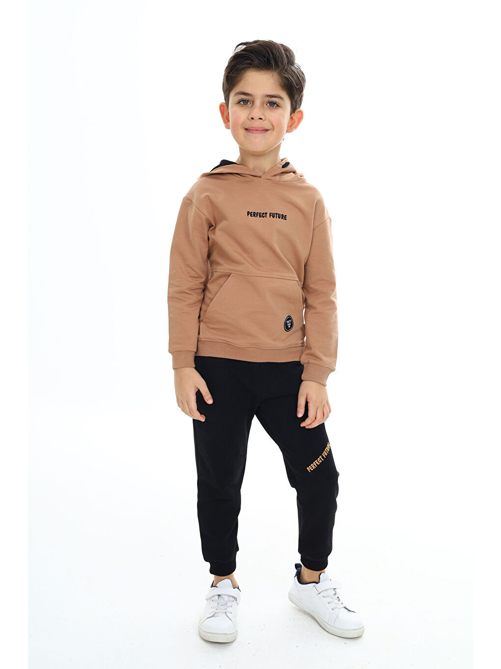 Kahverengi Erkek Çocuk Baskılı Eşofman Takım