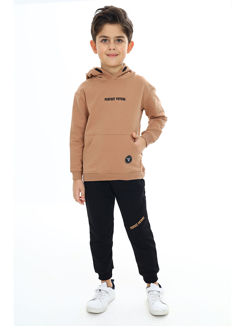 Kahverengi Erkek Çocuk Baskılı Eşofman Takım-1