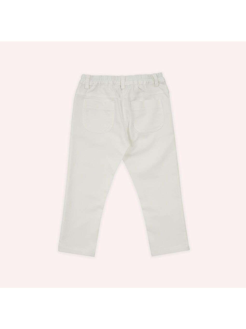 Kız Çocuk Beli Lastikli Pantolon Beyaz-1