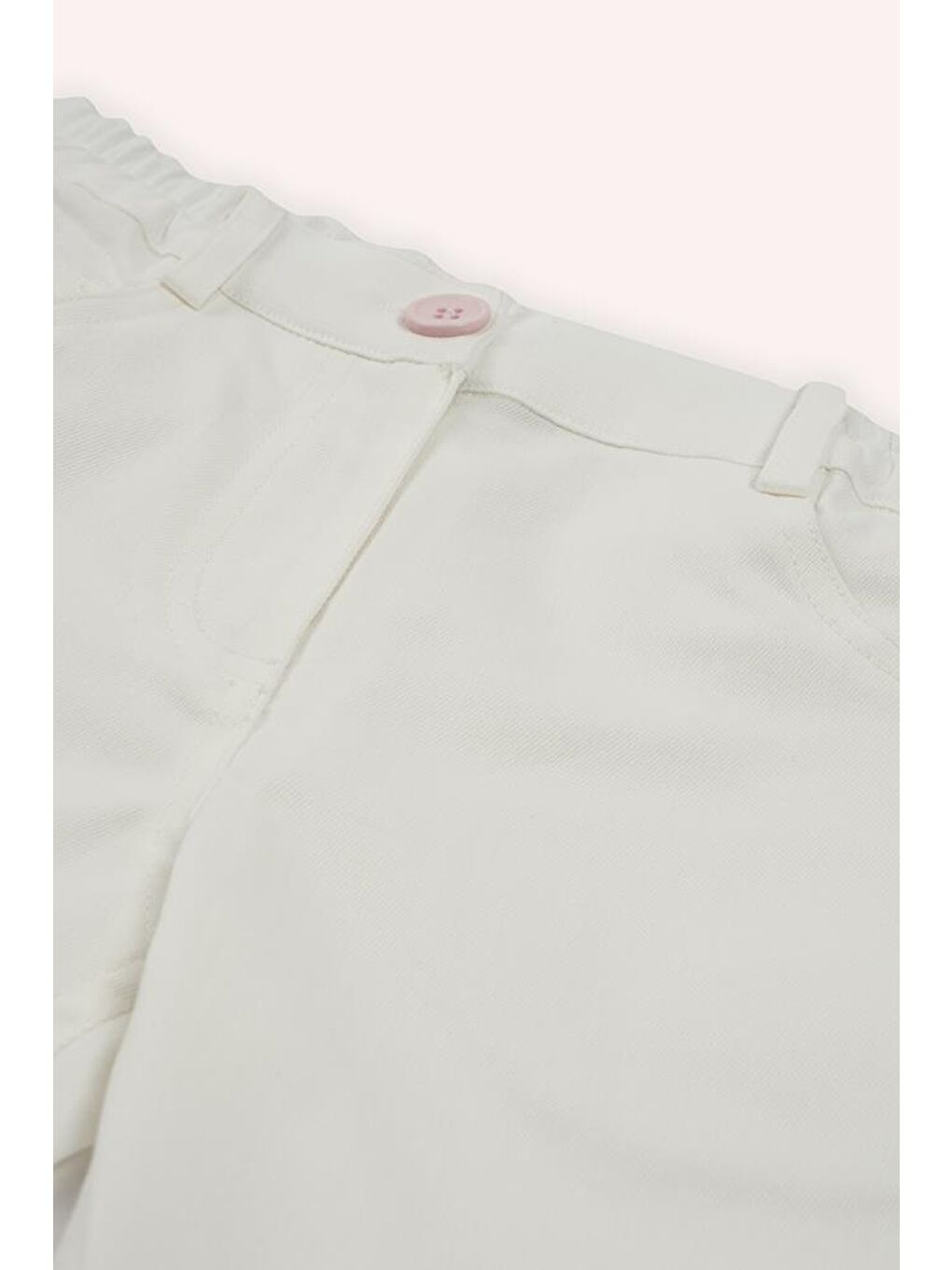 Kız Çocuk Beli Lastikli Pantolon Beyaz-2