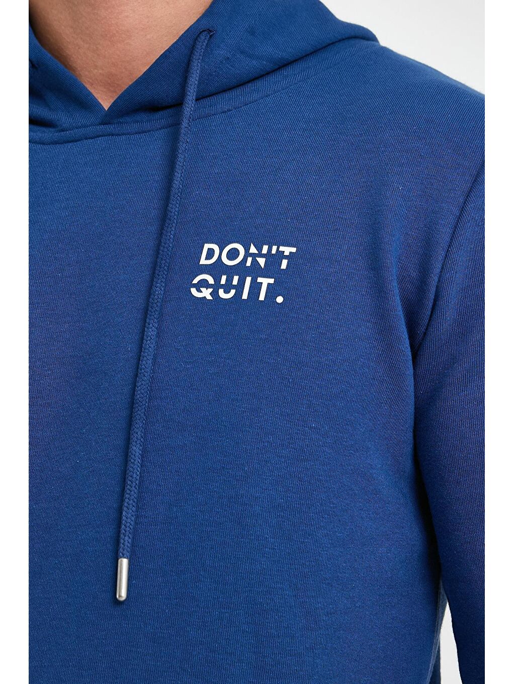 Mavi Erkek Dont Quit Baskılı 3 İplik Kapüşonlu Hoodie Sweatshirt-3