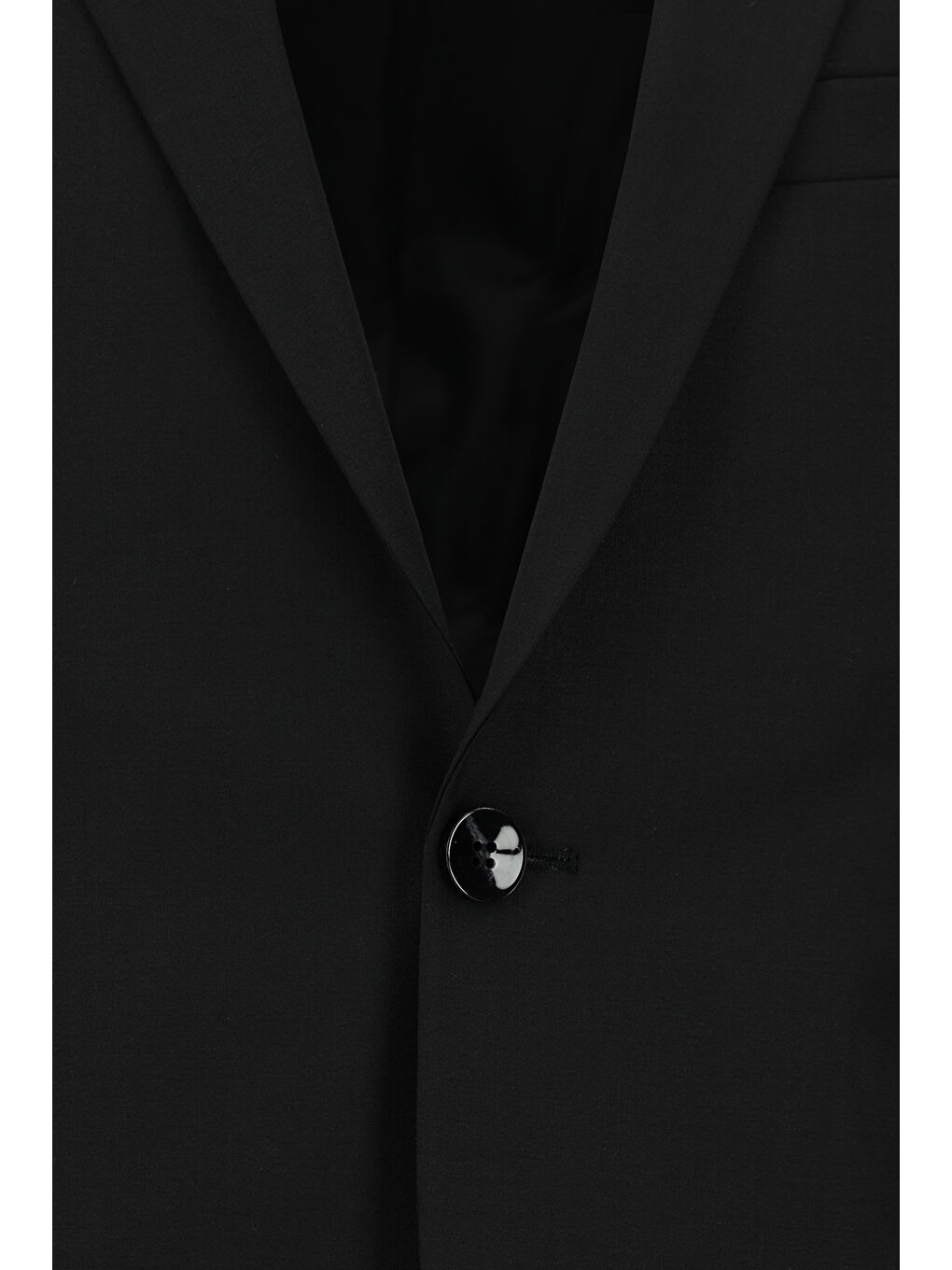 Siyah 4 Drop Relaxed Fit Rahat Kesim Mono Yaka Yünlü Takım Elbise-3